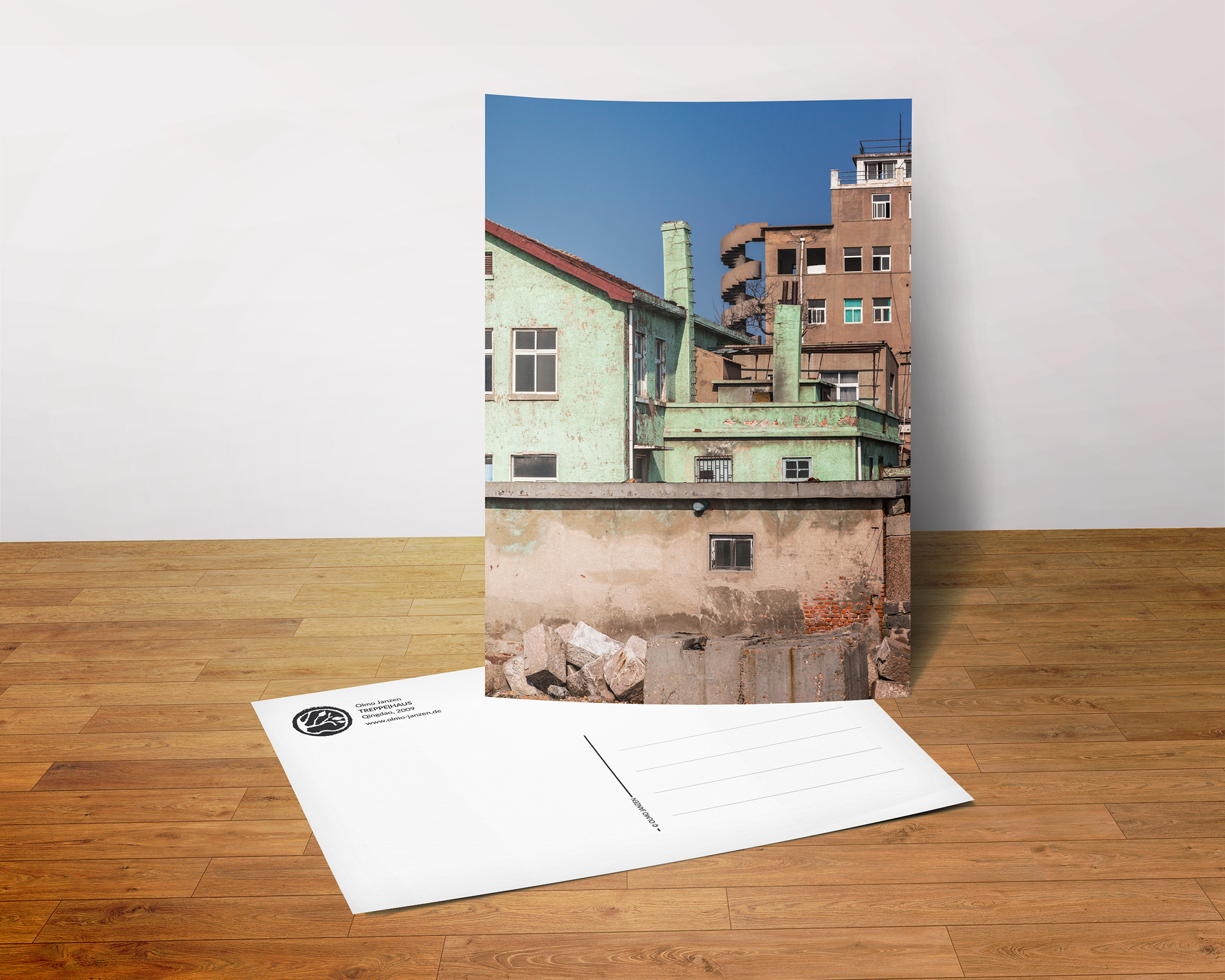 Postkarte - Treppe|Haus
